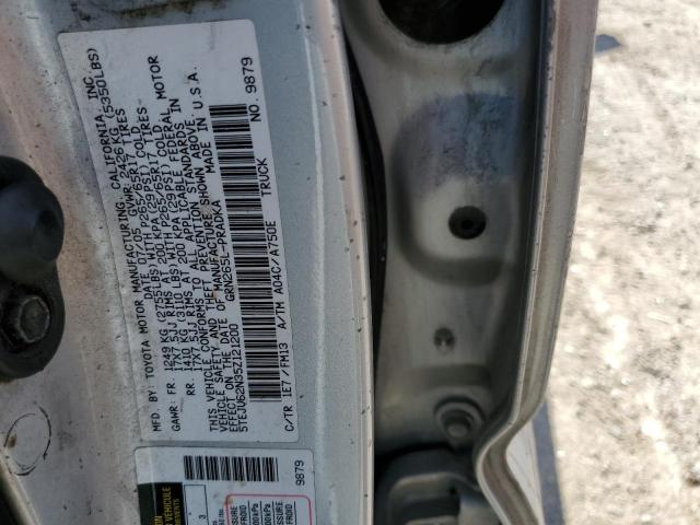 5TEJU62N35Z121200 - 2005 TOYOTA TACOMA DOUBLE CAB PRERUNNER SILVER photo 12