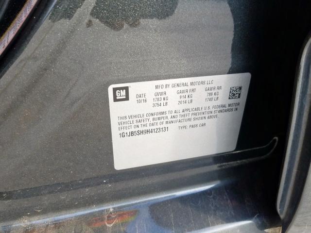 1G1JB5SH9H4123131 - 2017 CHEVROLET SONIC LS  photo 10