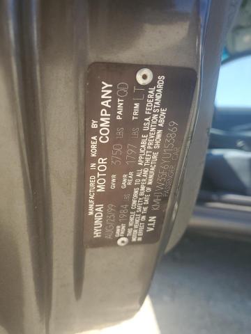 KMHJW35F6YU153869 - 2000 HYUNDAI ELANTRA GLS GRAY photo 12