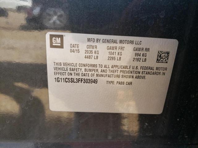 1G11C5SL3FF303949 - 2015 CHEVROLET MALIBU 1LT Сұр фото 12