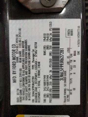 3LN6L5F99JR627281 - 2018 LINCOLN MKZ RESERVE გრაფიტი ფოტო 13