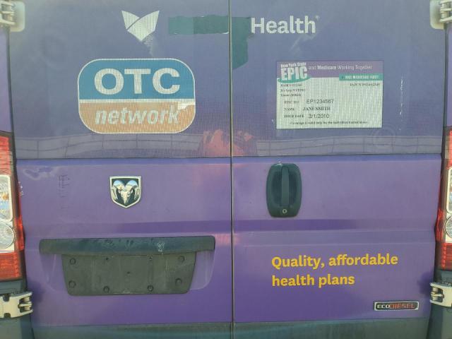 3C6TRVDD8FE501075 - 2015 RAM PROMASTER 2500 HIGH Bənövşəyi foto 10