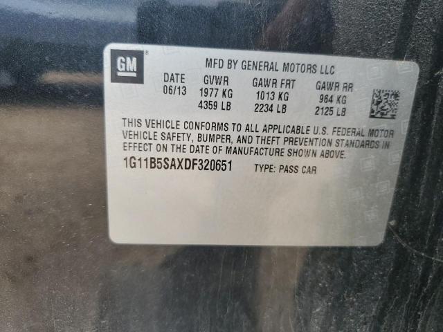 1G11B5SAXDF320651 - 2013 CHEVROLET MALIBU LS 黑色 照片 12