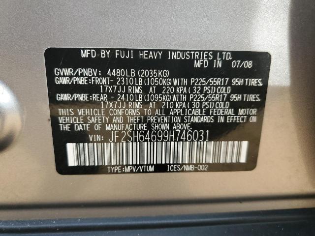 JF2SH64699H746031 - 2009 SUBARU FORESTER 2.5X LIMITED SILVER photo 12