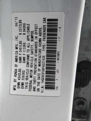 1HGCR3F88FA027436 - 2015 HONDA ACCORD EXL WHITE photo 12