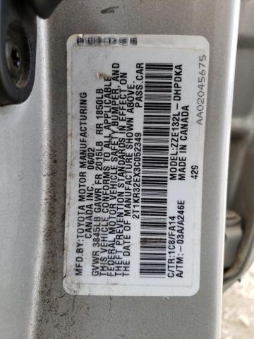 2T1KR32EX3C052349 - 2003 TOYOTA COROLLA MA XR SILVER photo 12