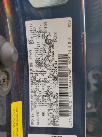 5TFJU4GN3DX032620 - 2013 TOYOTA TACOMA DOUBLE CAB PRERUNNER BLUE photo 13