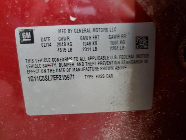 1G11C5SL7EF215971 - 2014 CHEVROLET MALIBU 1LT BURGUNDY photo 12