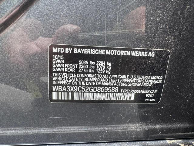 WBA3X9C52GD869588 - 2016 BMW 335 XIGT GRAY photo 10