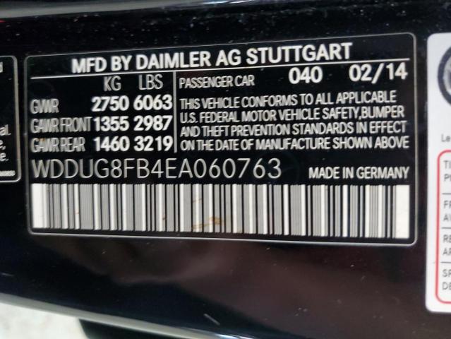 WDDUG8FB4EA060763 - 2014 MERCEDES-BENZ S 550 4MATIC BLACK photo 12