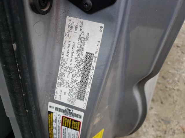 5TFUX4EN5EX029906 - 2014 TOYOTA TACOMA ACCESS CAB ვერცხლისფერი ფოტო 13