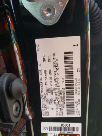 5TFNA5AB8NX019023 - 2022 TOYOTA TUNDRA CREWMAX PLATINUM Schwarz Foto 12