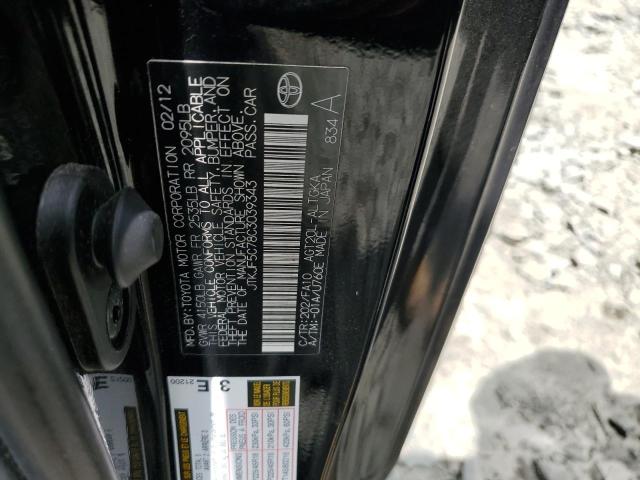 JTKJF5C78C3039343 - 2012 TOYOTA SCION TC გრაფიტი ფოტო 12