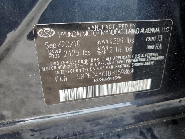 5NPEC4AC1BH159869 - 2011 HYUNDAI SONATA SE ლურჯი ფოტო 12