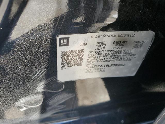 1G1ZG5ST9LF096082 - 2020 CHEVROLET MALIBU RS შავი ფოტო 12