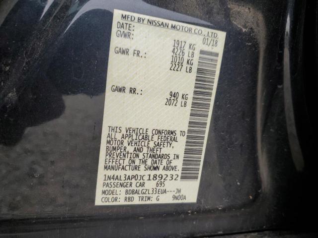 1N4AL3AP0JC189232 - 2018 NISSAN ALTIMA 2.5 BLACK photo 12