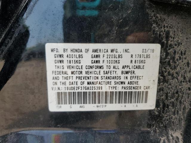 19UDE2F37GA025399 - 2016 ACURA ILX BASE WATCH PLUS BLACK photo 12