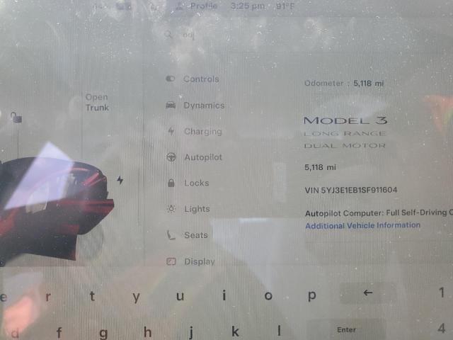 5YJ3E1EB1SF911604 - 2025 TESLA MODEL 3 白色 照片 9