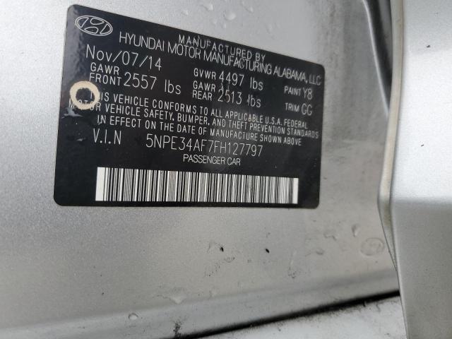 5NPE34AF7FH127797 - 2015 HYUNDAI SONATA SPORT SILVER photo 12