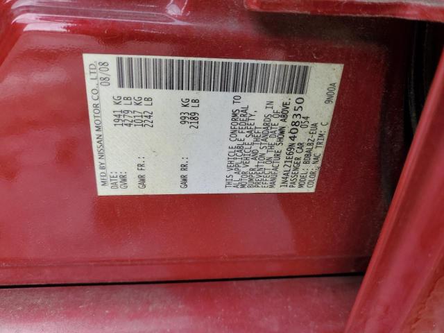 1N4AL21E69N408350 - 2009 NISSAN ALTIMA 2.5 RED photo 12