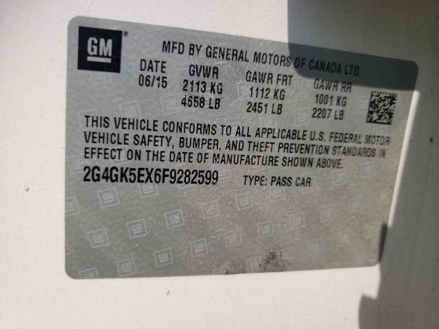 2G4GK5EX6F9282599 - 2015 BUICK REGAL 白色 照片 13