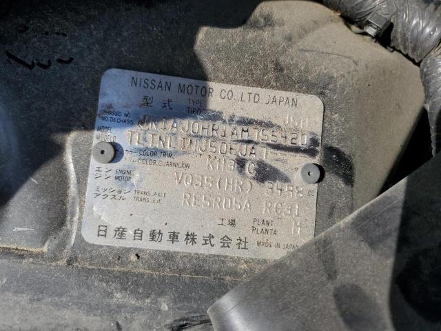 JN1AJ0HR1AM755420 - 2010 INFINITI EX35 BASE Սև լուսանկար 12