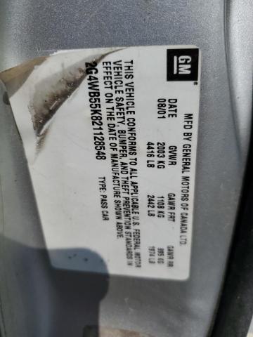 2G4WB55K821128548 - 2002 BUICK REGAL LS 银色 照片 12