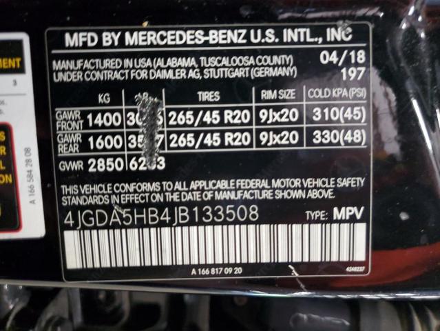 4JGDA5HB4JB133508 - 2018 MERCEDES-BENZ GLE 350 4MATIC BLACK photo 13