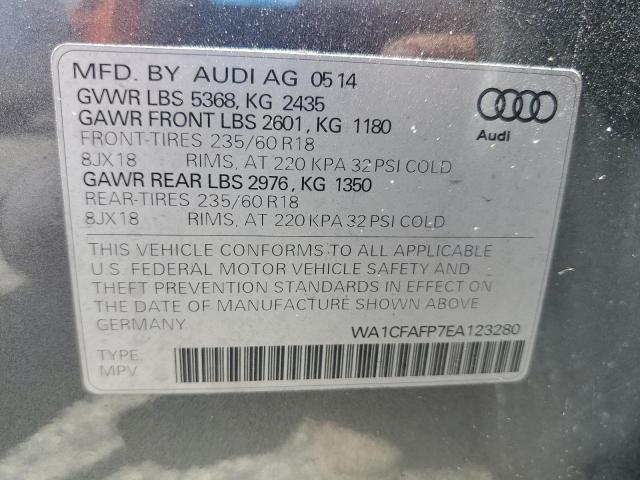 WA1CFAFP7EA123280 - 2014 AUDI Q5 PREMIUM GRAY photo 14