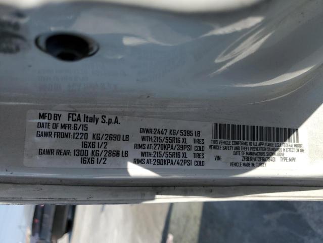 ZFBERFAT2F6A75401 - 2015 RAM PROMASTER WHITE photo 13