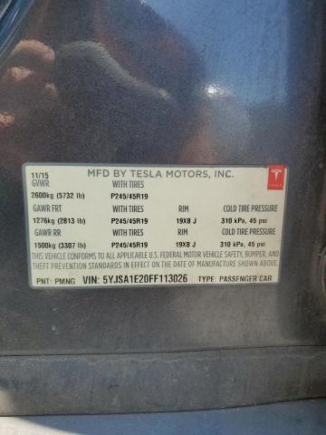 5YJSA1E20FF113026 - 2015 TESLA MODEL S Grafit foto 12