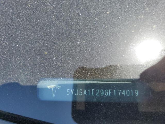 5YJSA1E29GF174019 - 2016 TESLA MODEL S თეთრი ფოტო 12