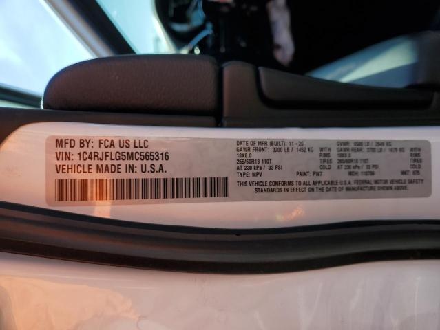 1C4RJFLG5MC565316 - 2021 JEEP GRAND CHER TRAILHAWK თეთრი ფოტო 13