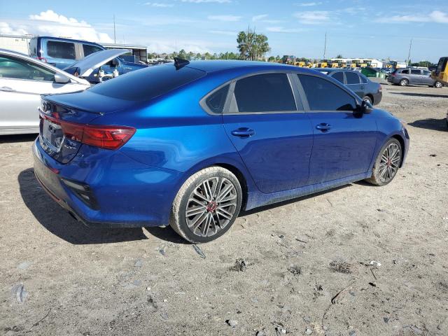 3KPF44AC2ME315586 - 2021 KIA FORTE GT BLUE photo 3