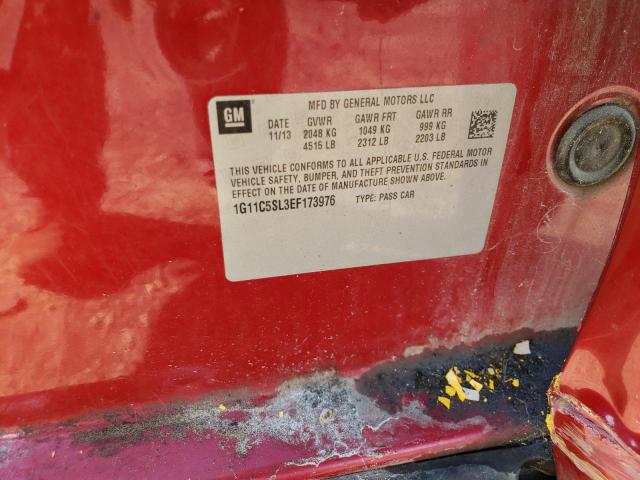 1G11C5SL3EF173976 - 2014 CHEVROLET MALIBU 1LT 勃艮第红 照片 12