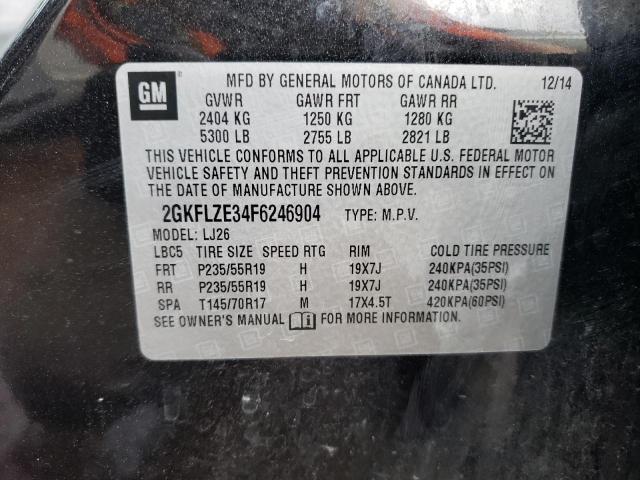 2GKFLZE34F6246904 - 2015 GMC TERRAIN DENALI BLACK photo 12