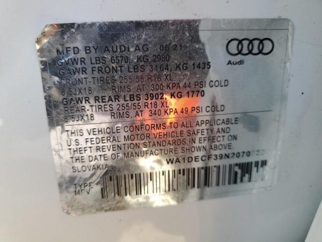 WA1DECF39N1070727 - 2022 AUDI Q3 PREMIUM S LINE 45 GRAY photo 13