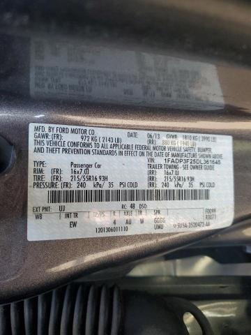 1FADP3F25DL361645 - 2013 FORD FOCUS SE GRAY photo 12