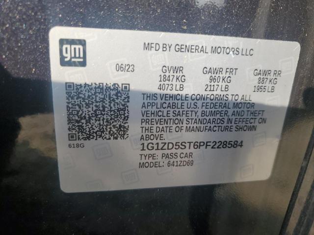 1G1ZD5ST6PF228584 - 2023 CHEVROLET MALIBU LT BLACK photo 12