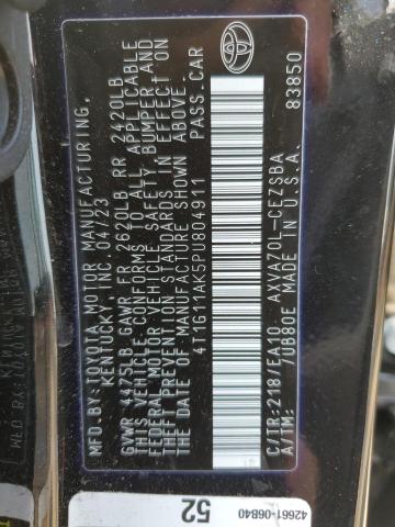 4T1G11AK5PU804911 - 2023 TOYOTA CAMRY SE NIGHT SHADE BLACK photo 12