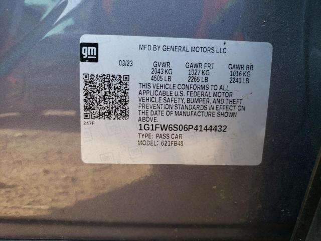 1G1FW6S06P4144432 - 2023 CHEVROLET BOLT EV 1LT GRAY photo 12