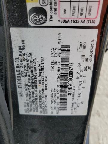 3LNHL2GC8CR805718 - 2012 LINCOLN MKZ BLACK photo 12