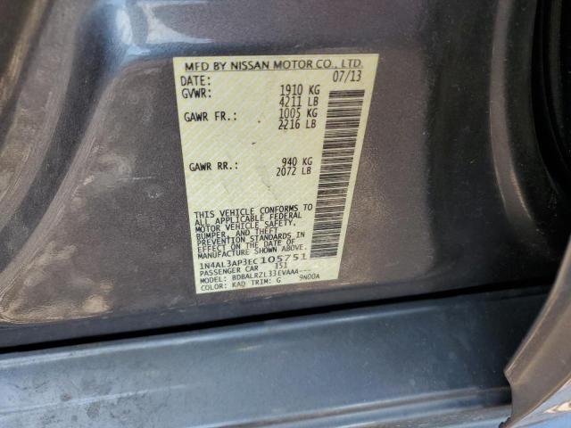 1N4AL3AP3EC105751 - 2014 NISSAN ALTIMA 2.5 GRAY photo 12