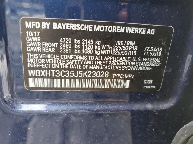 WBXHT3C35J5K23028 - 2018 BMW X1 XDRIVE28I BLUE photo 12