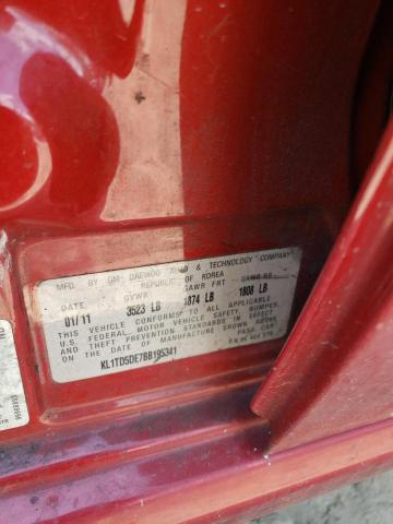 KL1TD5DE7BB195341 - 2011 CHEVROLET AVEO LS 红色 照片 12