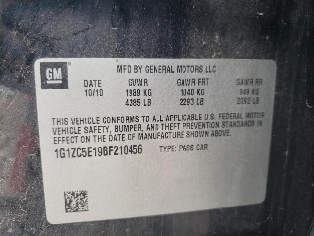 1G1ZC5E19BF210456 - 2011 CHEVROLET MALIBU 1LT 黑色 照片 12