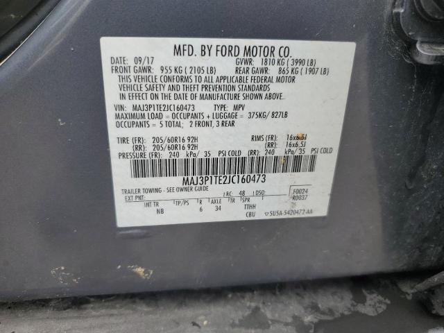 MAJ3P1TE2JC160473 - 2018 FORD ECOSPORT SE 灰色 照片 13