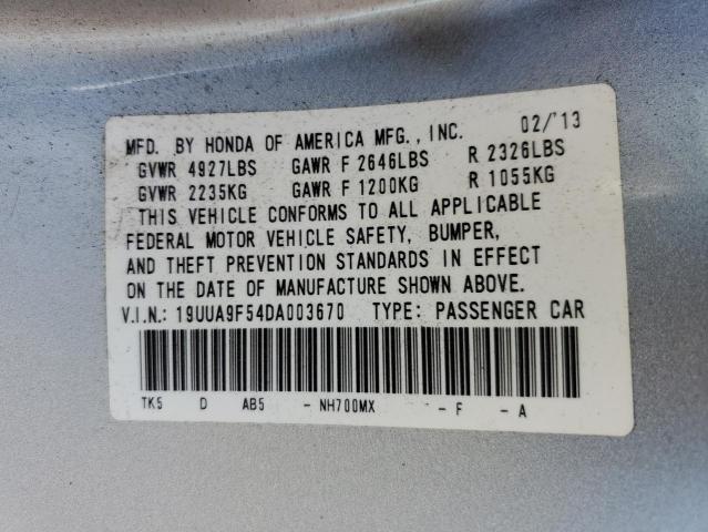 19UUA9F54DA003670 - 2013 ACURA TL TECH SILVER photo 12
