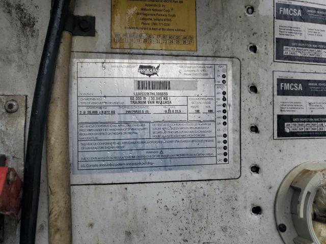 1JJV532B7HL006659 - 2017 WABASH TRAILER Արծաթագույն լուսանկար 10