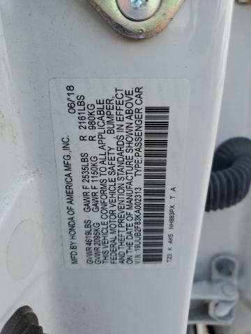 19UUB2F83KA002313 - 2019 ACURA TLX ADVANCE WHITE photo 12